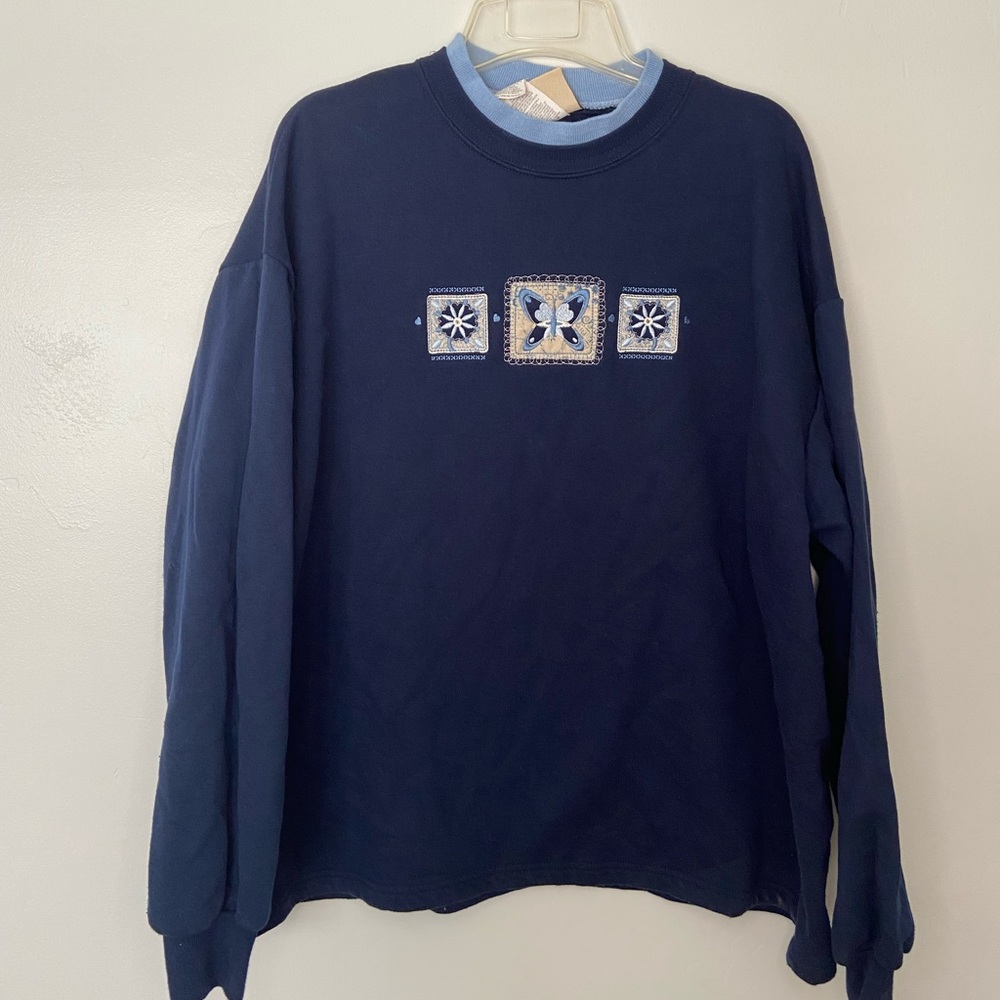 Top Stitch Vintage Butterfly Cozy Plus Size Sweater